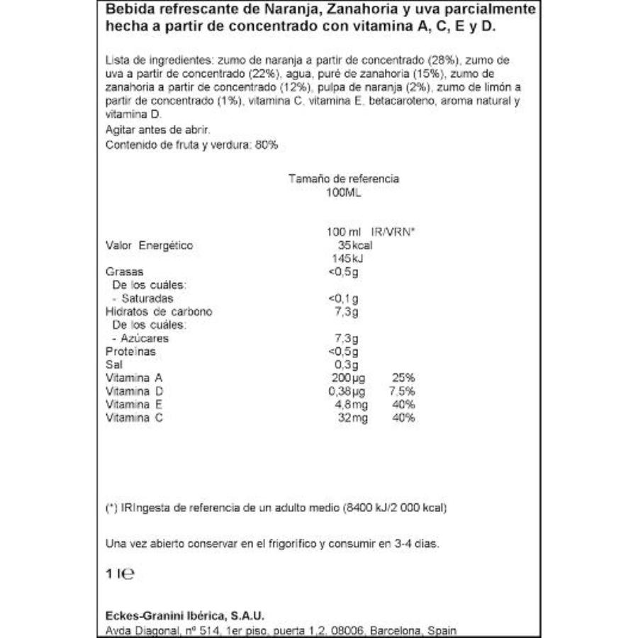 ZUMO NARANJA-ZANAHORIA INMUNE GRANINI PET 1 LT