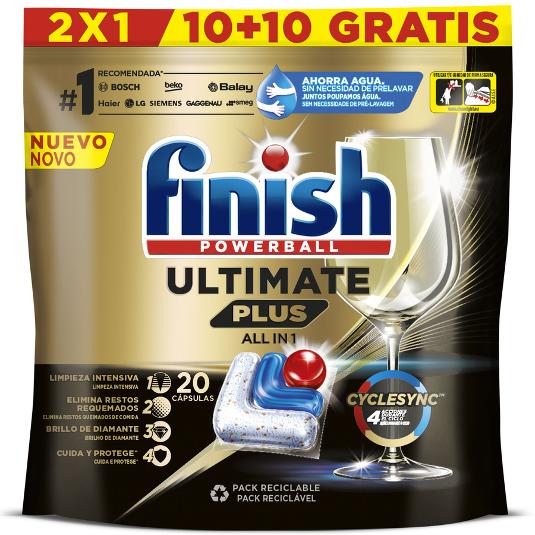 DETERG.LAV.ULTIMATE PLUS 10+10 FINISH BOLSA 20 LA