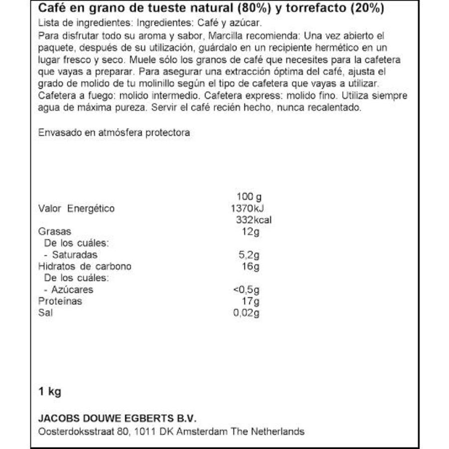 CAFE GRANO MEZC.BAR 80/20 MARCILLA PQTE 1 KG