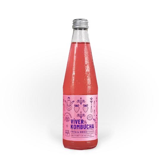 KOMBUCHA FRESA HIBISCO VIVER KOMBUC BTLLA 330 ML