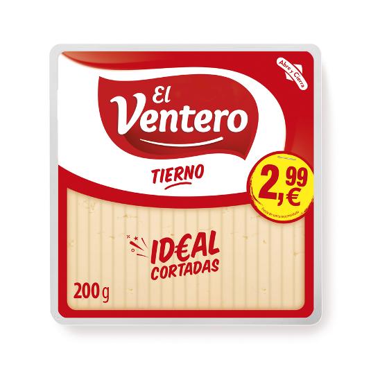 QUESO TIERNO CUÑAS CORTADITAS VENTERO PQTE 200 GR