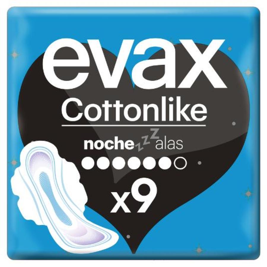 COMPRESAS COTTONLK.ALAS NOCHE EVAX PQTE 9 UD