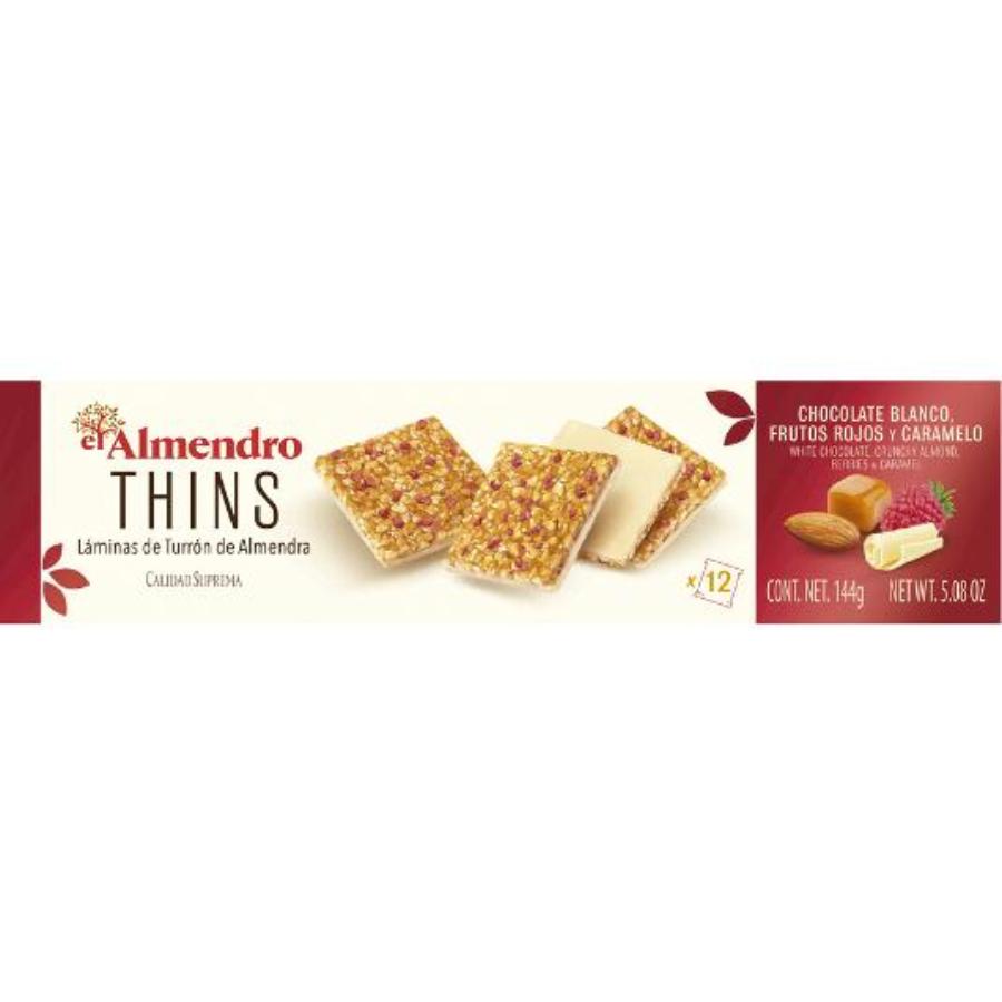 LAMINAS TURRON CH.BLANCO+F.ROJO EL ALMENDRO CAJA 144 GR