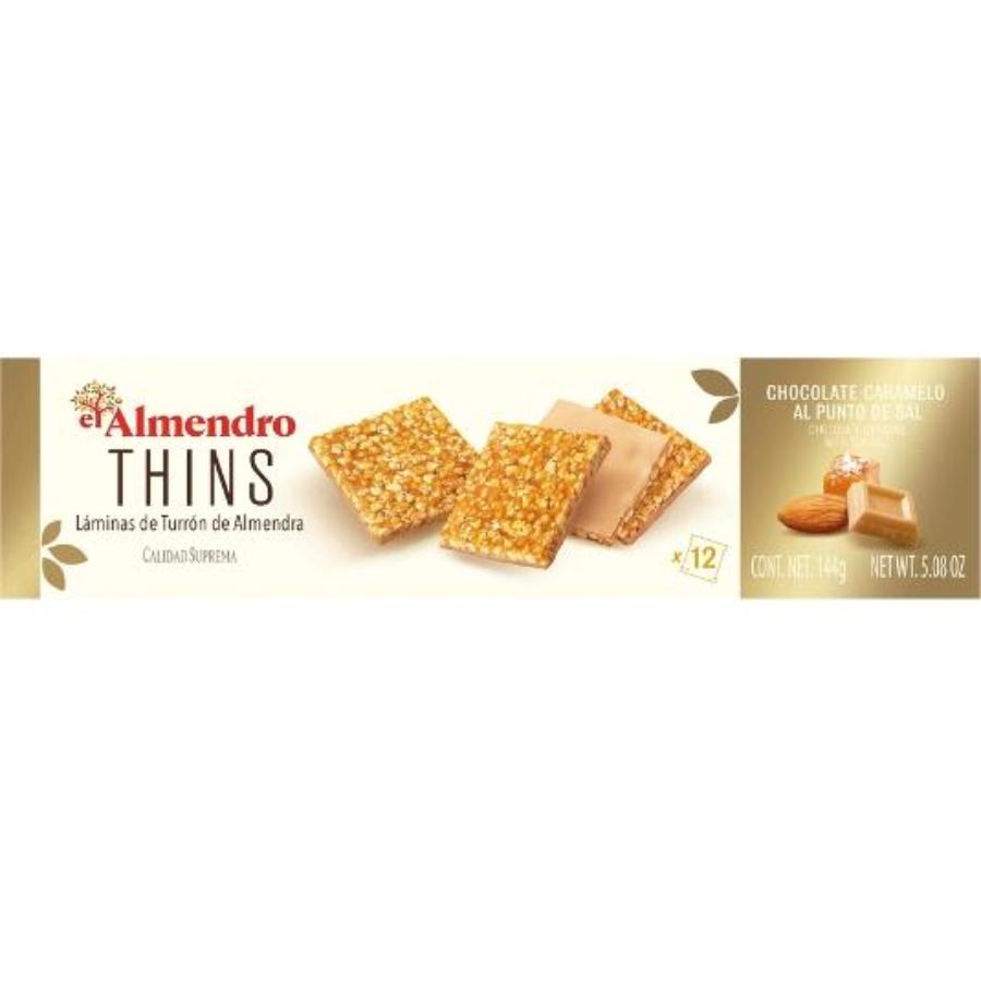 LAMINAS TURRON CHOC.CARAMELO EL ALMENDRO CAJA 144 GR