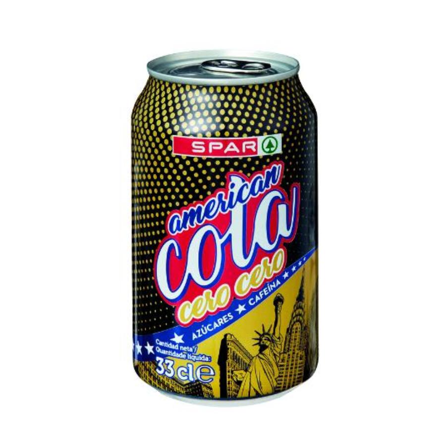 REFRESCO COLA CERO CERO AMERICA SPAR LATA 33 CL