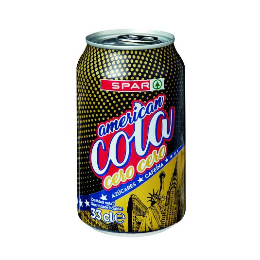 REFRESCO COLA CERO CERO AMERICA SPAR LATA 33 CL