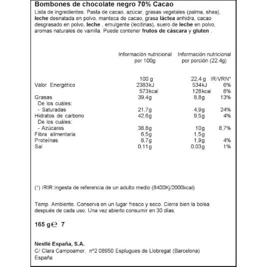 BOMBON DARK 70% CACAO NESTLE ESTCHE 165 GR