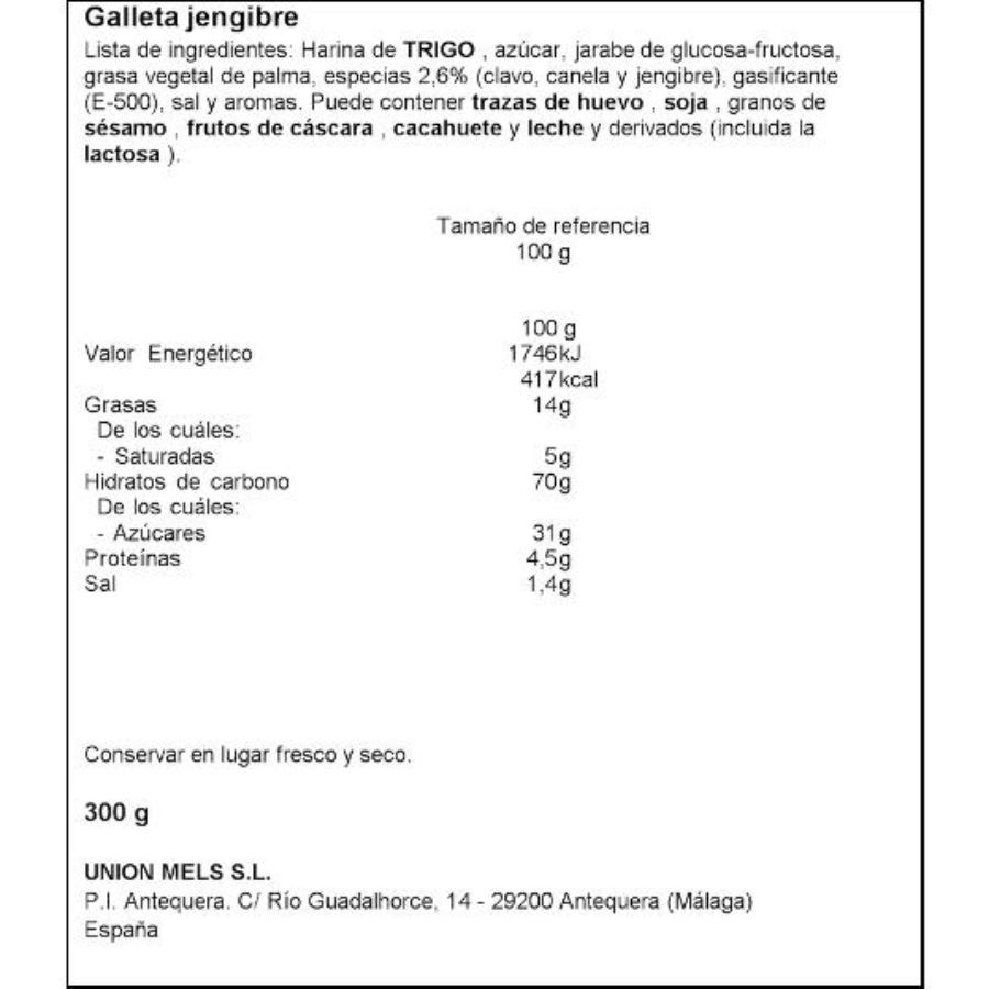 GALLETAS JENGIBRE MELS CAJA 300 GR