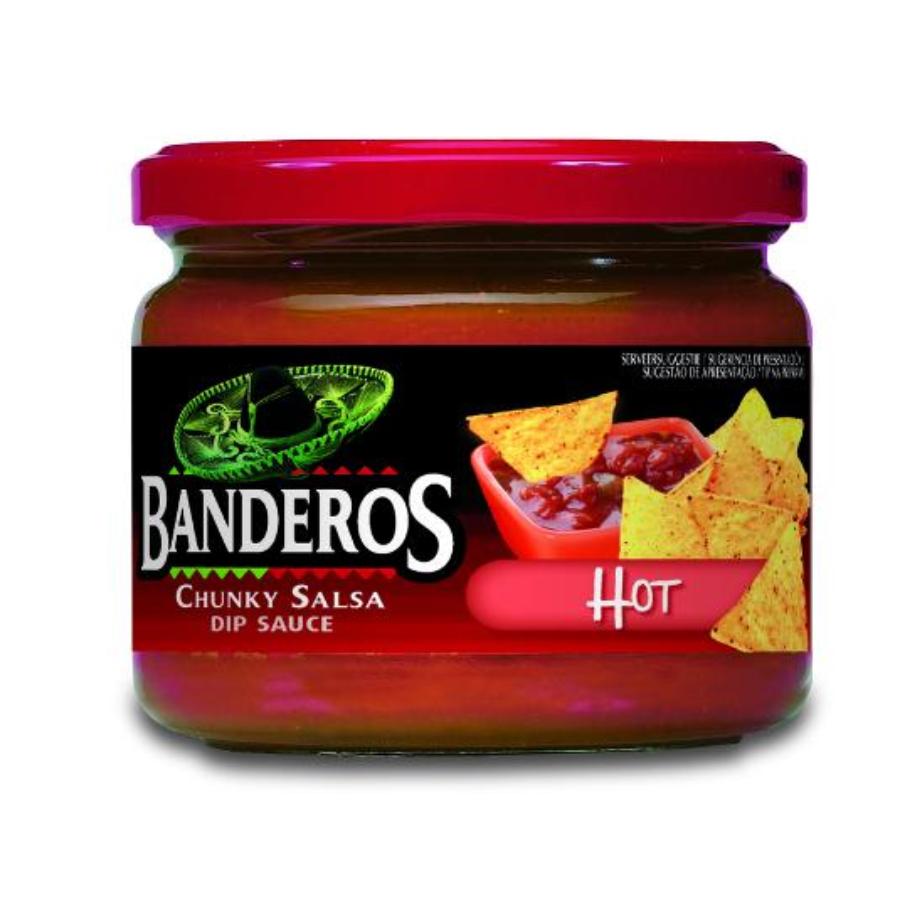 SALSA MEJICANA HOT BANDEROS FRASCO 300 GR