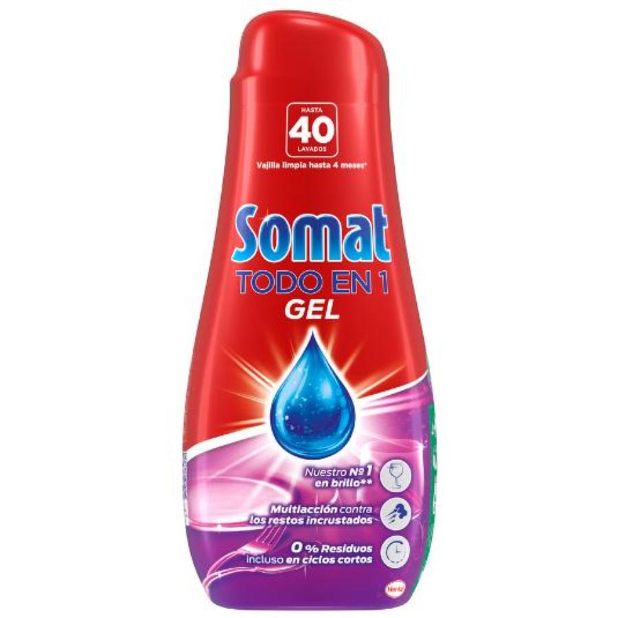 DETERG.LAVAVAJ.GEL TODO EN 1 SOMAT BTLLA 40 LA