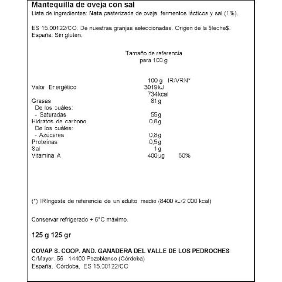 MANTEQUILLA DE OVEJA COVAP TRRNA 125 GR