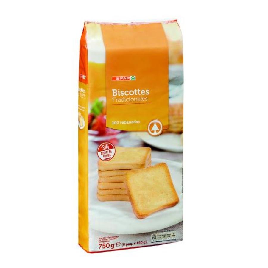 BISCOTE CLASICO 100 REB SPAR PQTE 750 GR