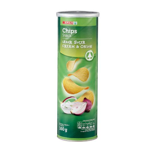 PATATAS CRIPS SOUR CREAM ONION SPAR BOTE 160 GR