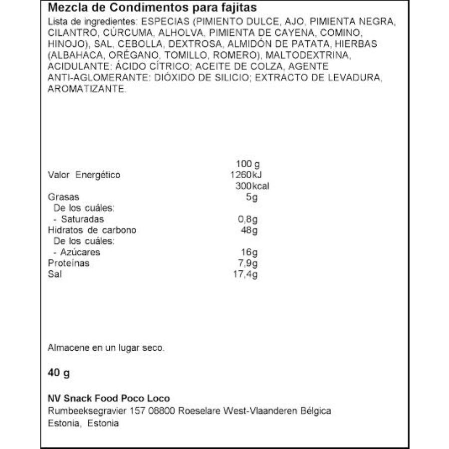 SAZONADOR FAJITAS BANDEROS SOBRE 30 GR