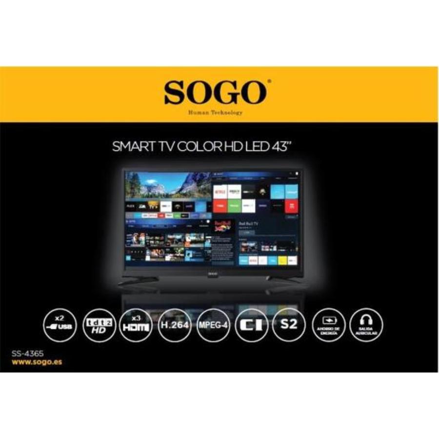 TELEVISOR HD SMART TV 43" SOGO UNIDAD 1 UD