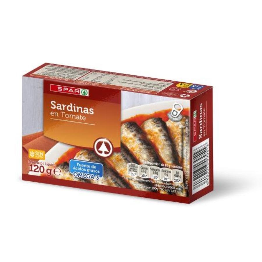 SARDINAS TOMATE SPAR LATA 84 GR