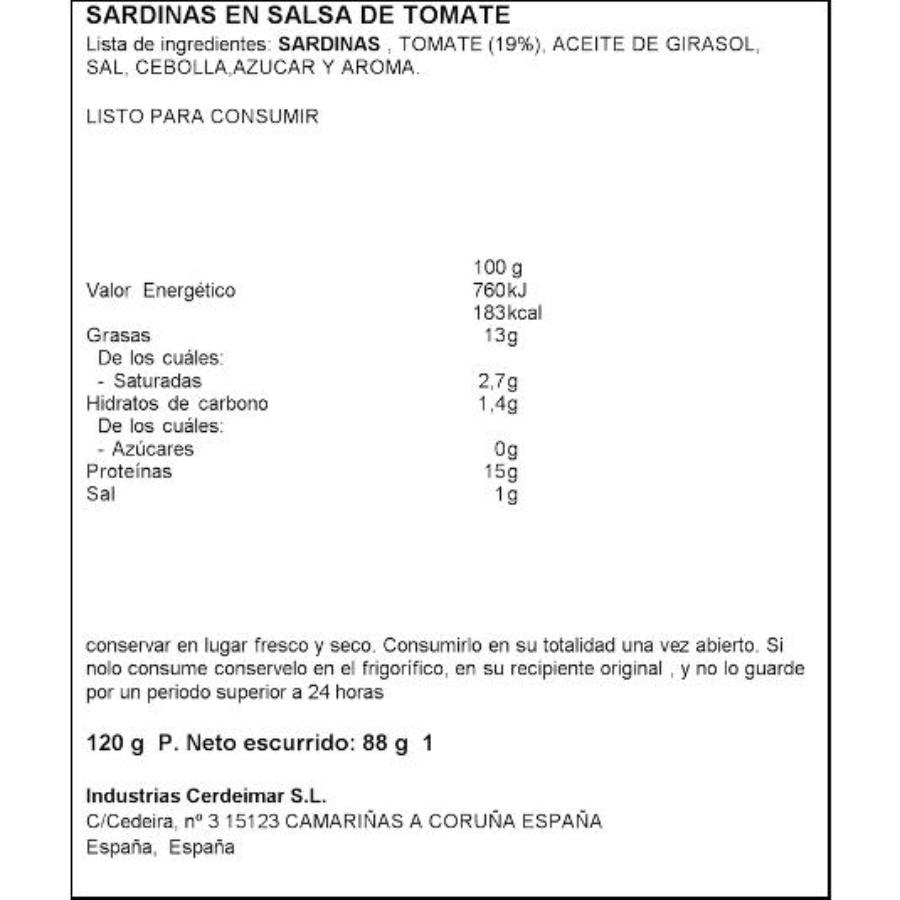 SARDINAS TOMATE SPAR LATA 84 GR