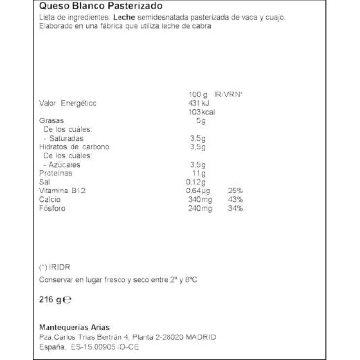QUESO BURGOS MINI SIN SAL ARIAS PACKX3 216 GR