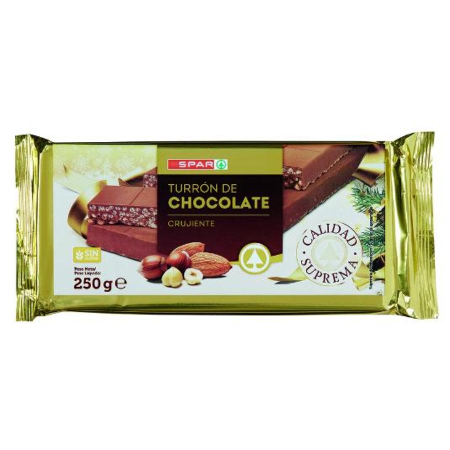 TURRON CHOCOLATE CRUJIENTE SPAR PTLLA 250 GR