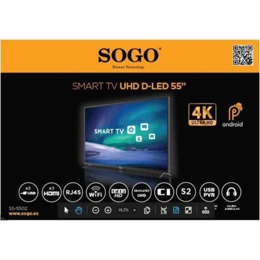 TELEVISOR UHD 4K SMART TV 55" SOGO UNIDAD