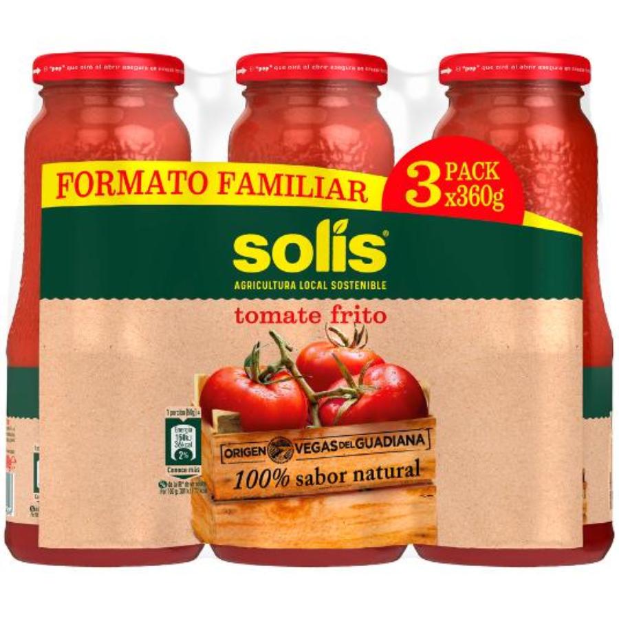 TOMATE FRITO FRASCO 3X360 SOLIS FRASCO 1080 GR