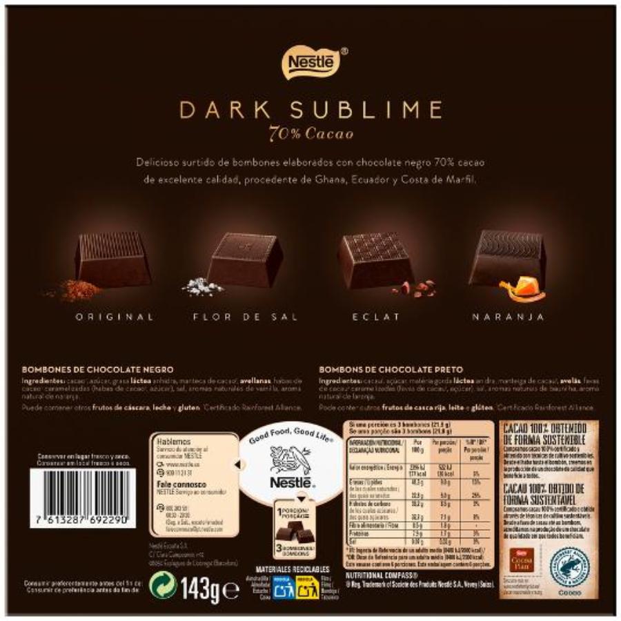 BOMBON DARK SUBLIME NESTLE CAJA 143 GR