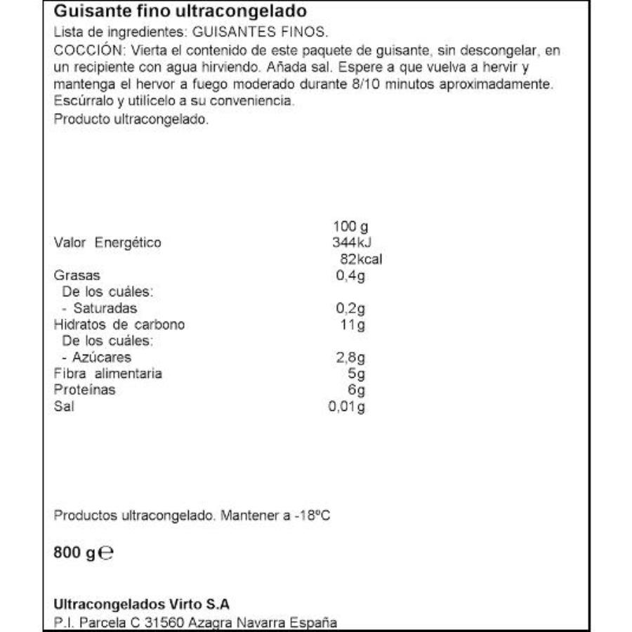 GUISANTES FINOS ARTIQ BOLSA 800 GR