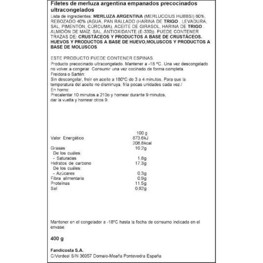 FILETE MERLUZA EMPANADO ARTIQ BOLSA 400 GR