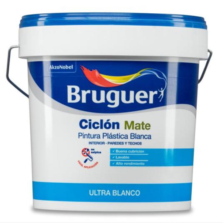 PINTURA PLÁSTICA DE INTERIOR BLANCO MATE BRUGUER 10 L