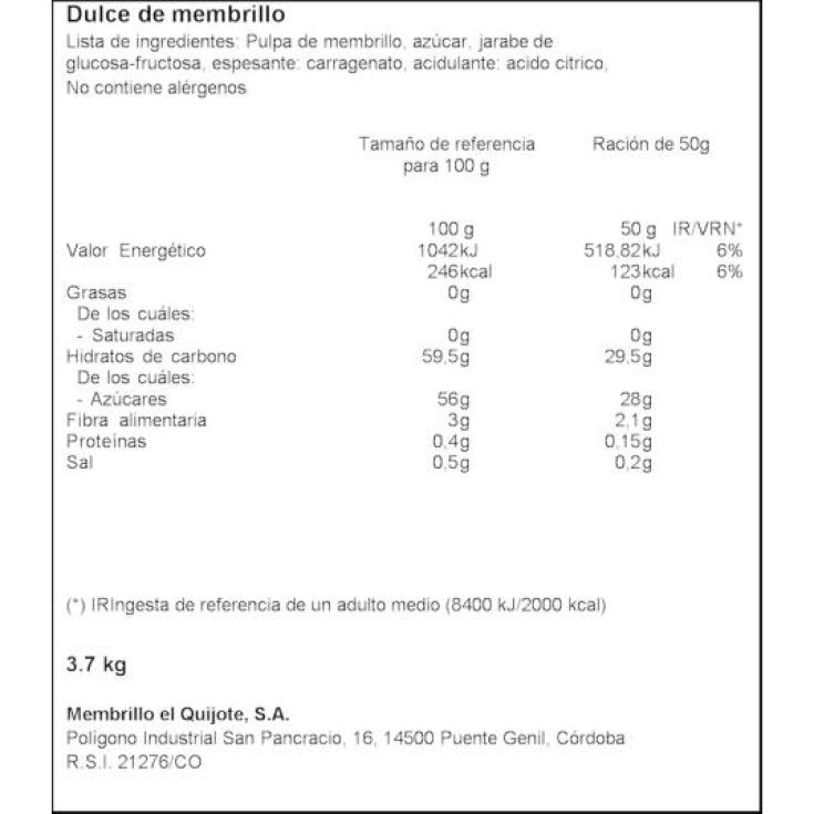 DULCE DE MEMBRILLO FIAMBRERA EL QUIJOTE