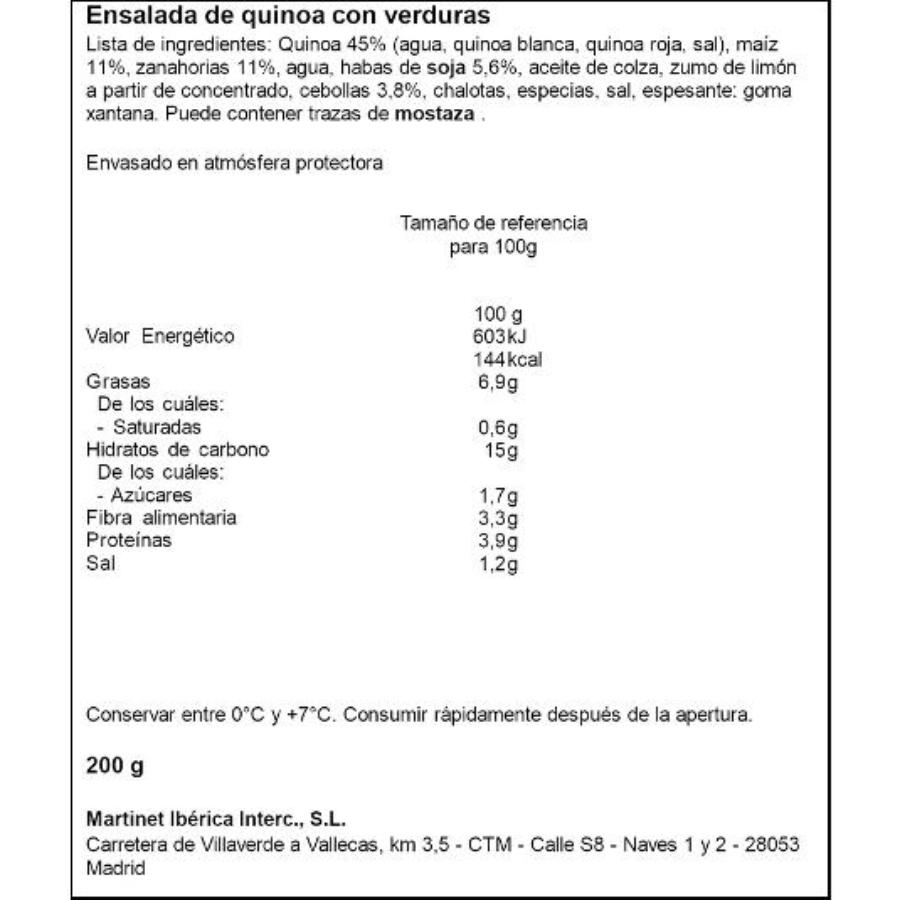 ENSALADA QUINOA VERDURA PIERRE MARTI TRRNA 200 GR